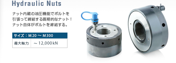 油圧ナットでM20～M300の大型ボルト締め付け