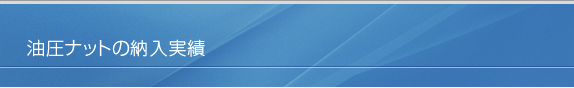 油圧ナットの納入実績一覧